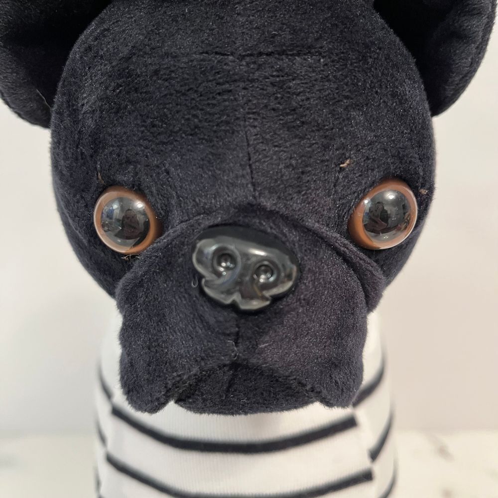 French Bulldog Boston Terrier Dog 13" Stuffed Animal French Navy Plush Toy - Picture 2 of 11